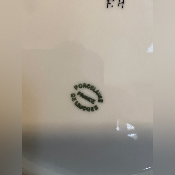 LIMOGES HAND PAINTED ROSES PLATE  ARTIST SIGNED F. H. FRONT & BACK FRANCE 21/100 - Picture 6 of 6